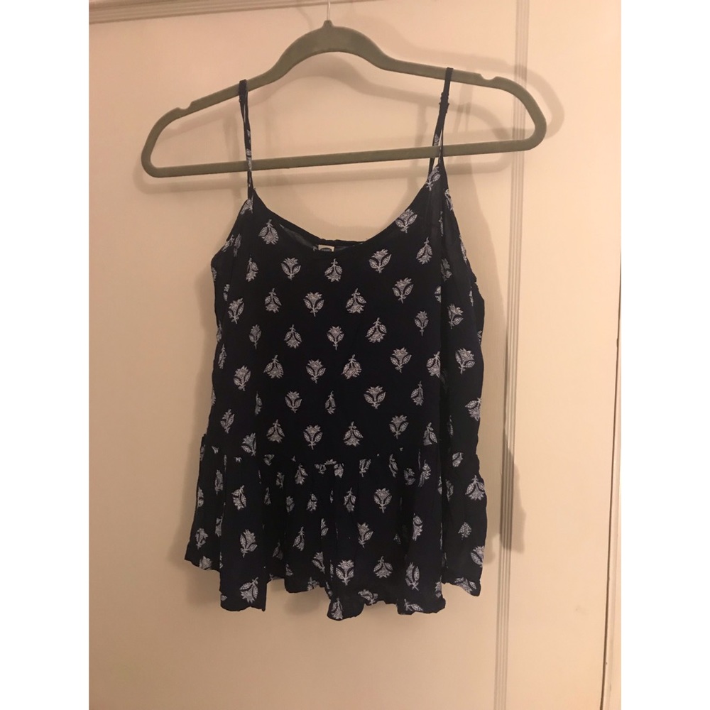 Navy Blue Peplum Tank